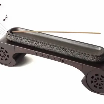 Vintage Incense Experience: Tearoom Oud Incense, Bluetooth Music Speaker, and Incense Holder Set