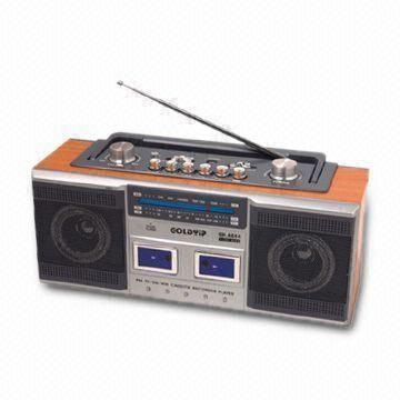 Wooden Radio, Cassette Recorder and Player with Super Bass