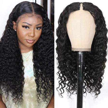 Deep Wave U Part Human Hair Wig
