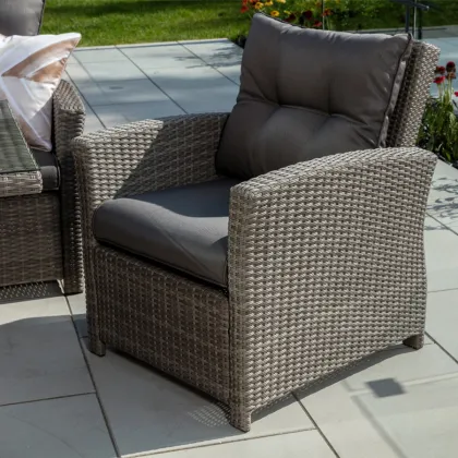 Aluminium Patio Furniture 5-Piece Sectional Low Dining Table Set