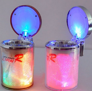 Hot Selling Car Cylindrical Ashtray with LED Light