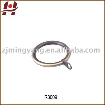 R3009-metal iron zinc alloy square round window curtain rod pole pipe rings clips