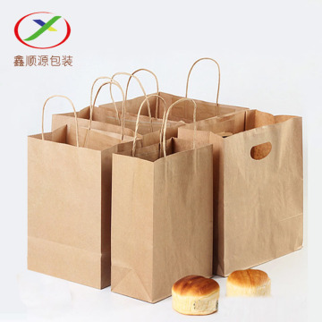 Custom Logod Printed Brown Paper Bag With Twisted