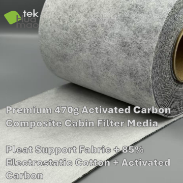 Tissu filtrant d'habitacle au charbon actif de qualité supérieure de 470 g.