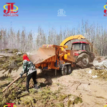 Kowloon Machinery Mobile Hydraulic Feed Drum Wood Chipper & Diesel Shredder