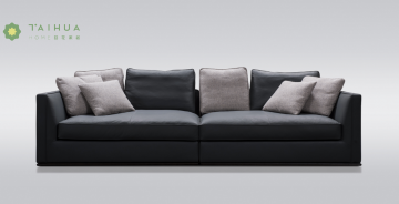 4 Seater Sofa With Leather Cushion