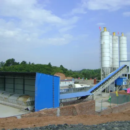 energy-saving commercial concrete producing plant HZS50 made in China