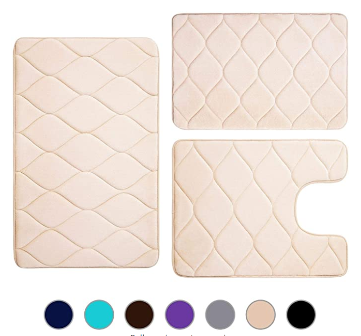 Memory Foam Bath Mat 3pcs Set 