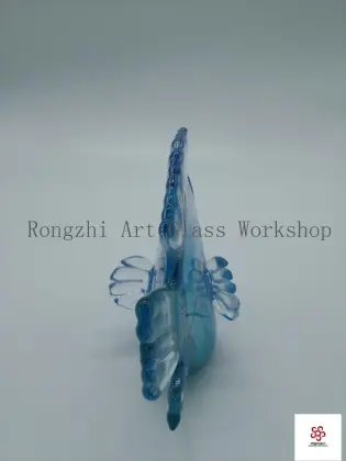 Water Blue Fish Glass Sculpture