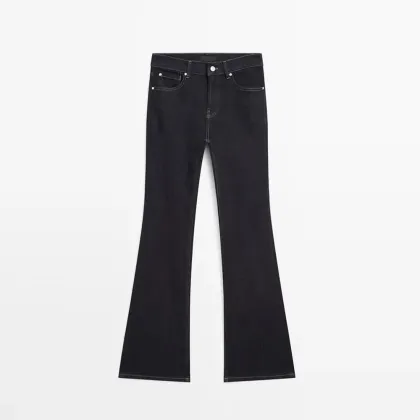 Women's high waisted flared tight jeans