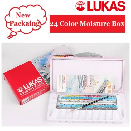 Lukas Solid Watercolor Paint Imported Germany 24 Colors Transparent Professional Water Color Sketching Portable Art Supplies
