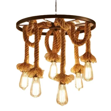 Vintage Hemp Rope Chandelier - Luxury Modern Industrial Lighting