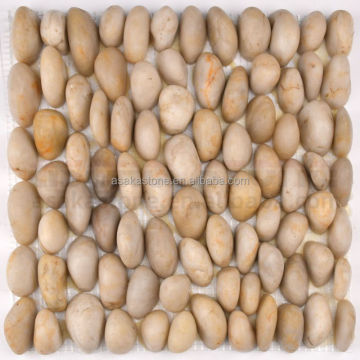 Wholesale Natural Polished White Pebble Stone Mosaic Tile