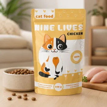 Custom PFAS-Free Resealable Doypack Small Cat Food Bags
