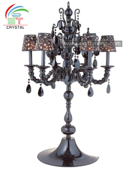 antique crystal chandelier table lamp with shade