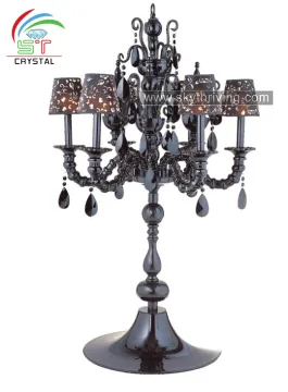 antique crystal chandelier table lamp with shade