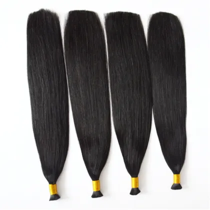 Brazilian bulk remy hair human braiding hair bulk on weft