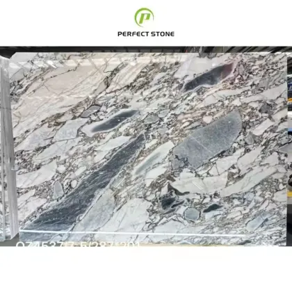 Maeble Polished Bulgari Blue Vein Marble Vanity Top for Hotel Decoration