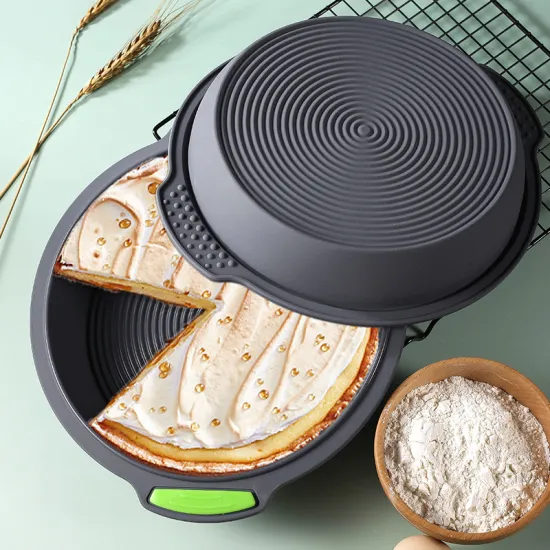 Double-Ear Round Silicone Cake Baking Tray: Easy-Clean, Non-Stick, High-Temperature Resistant for Perfect Cakes