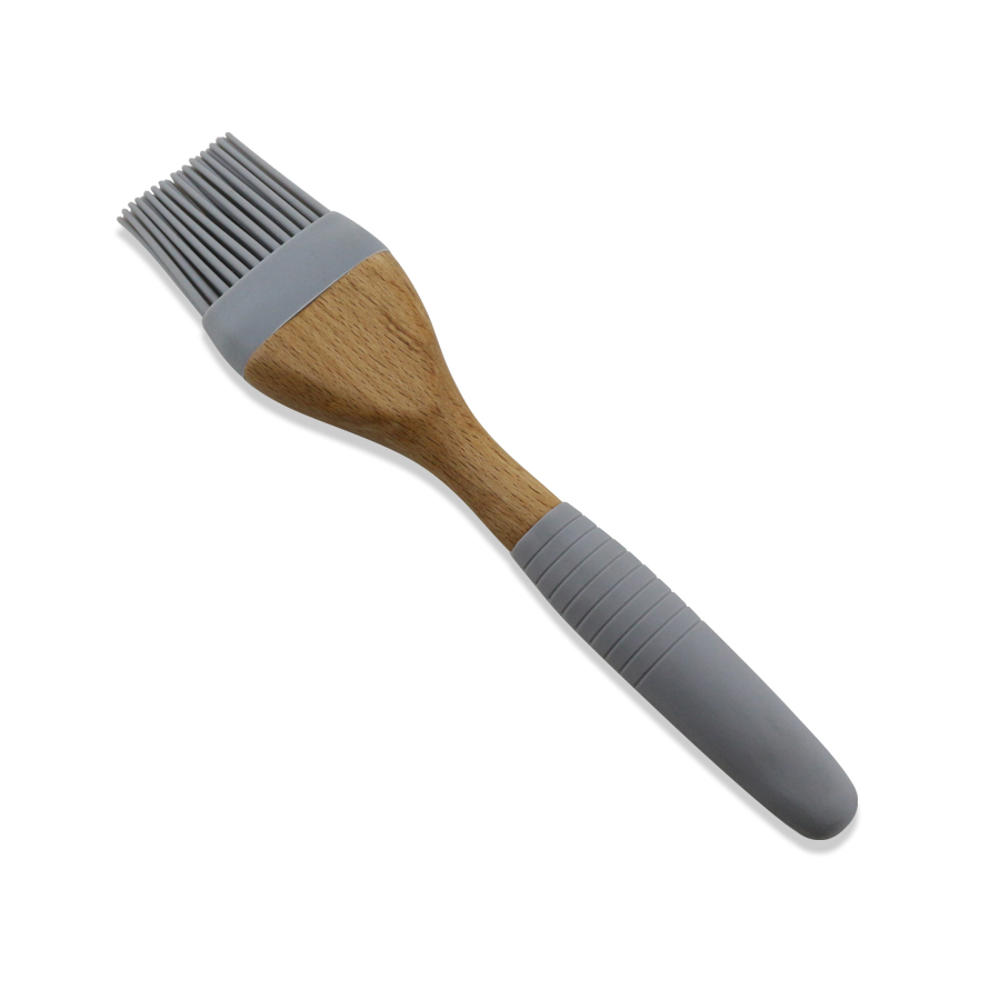 Utensilios de cocina de silicona 3PCS con mango de madera de haya