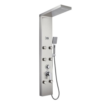 Stainless Steel Wall Mount Shower Panel System with Rainfall and Waterfall Combo