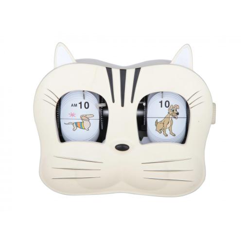 Schöne Kitty Cat Kopfmodus Flip Clock