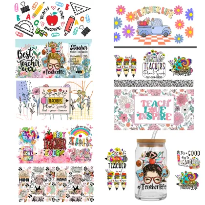 Wholesale Fashion 16oz Libbey Glass Waterproof 3D Transfer Stickers for Fall Cups