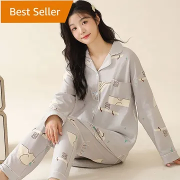 Women's Super-Soft Cotton Long Sleeve Loungewear Pajama Set