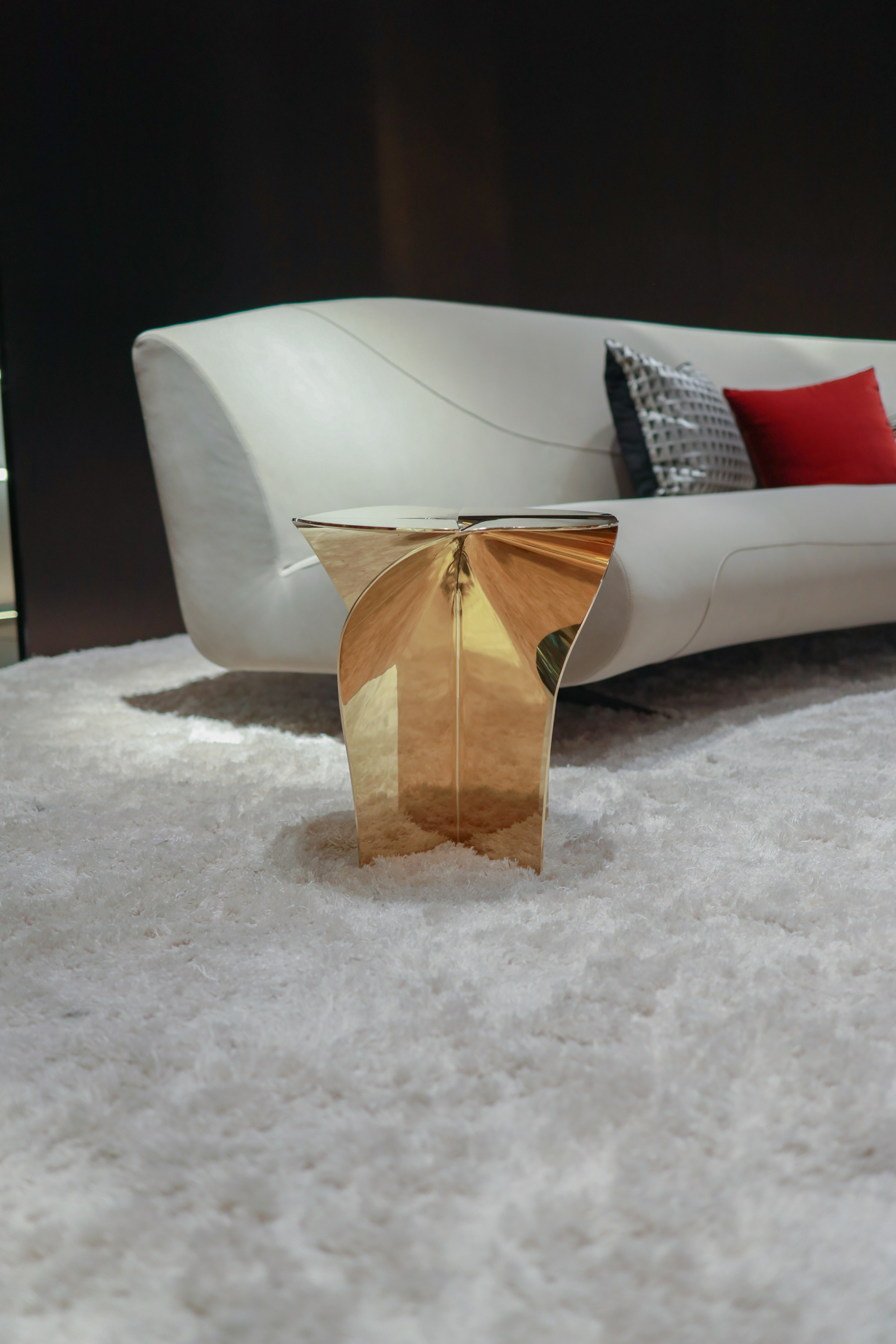 Golden Four Leaves Clover side table