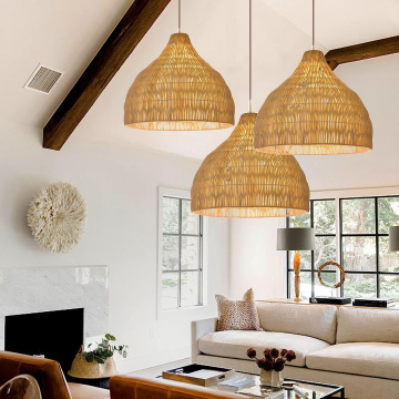 Modern Handmade Rattan Lampshades: Vintage Hanging Chandeliers & Pendant Lights