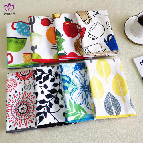 Printing Microfiber Towel Printing and solid color microfiber towel set. Supplier