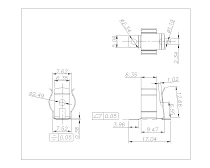 BS-M-XX-X-55 AAA-N Battery Contacts 55