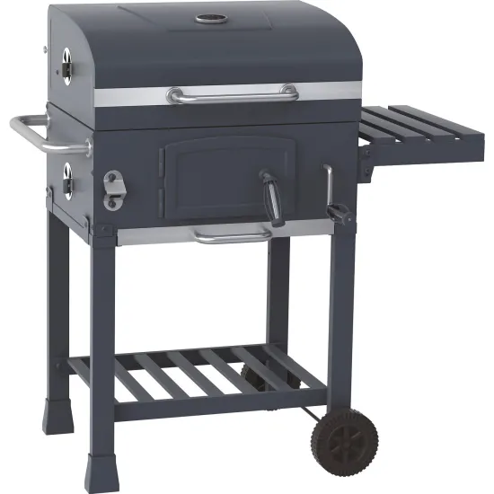 22-Inch Charcoal Grill BBQ Smoker with Handle and Folding Table
