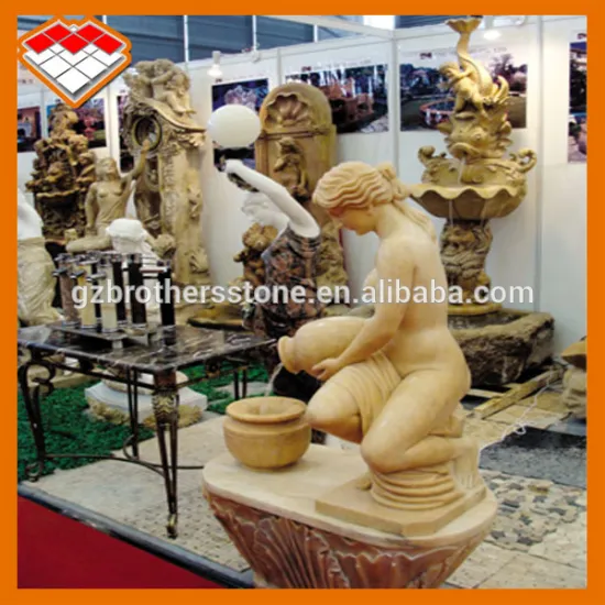 antique ceramic stone statues lady statues pour away water woman