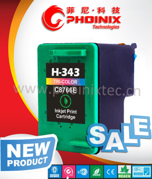 Officejet Printer Ink cartridge Remanufactured for HP 343 / C8766E , For Deskjet 460 /5740/5940 Series / Photosmart 320/330