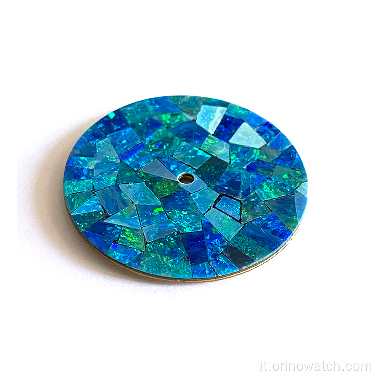 Quadrante orologio blu opal gemstone rigido