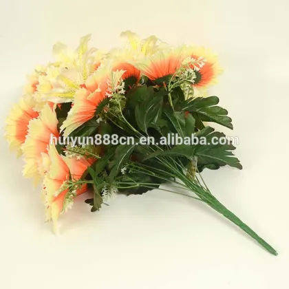 Glossy fabric decagonal chrysanthemum big lily artificial mixed flower