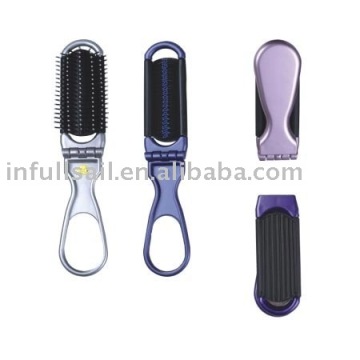 EHB0704 hair comb with mirror, hair brush with mirror, foldable brush