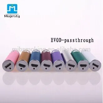 Colored evod wholesale battery 650,900,1100mah high quality evod usb passthrough