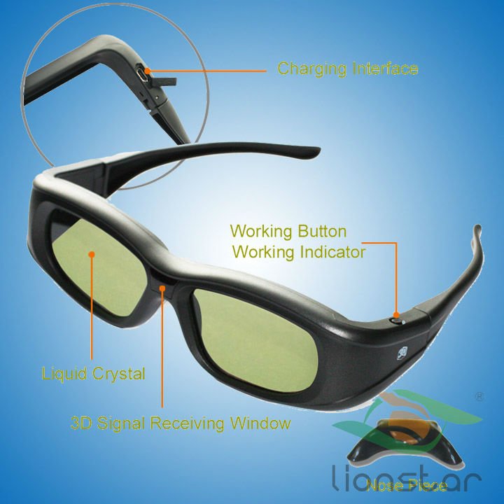 3d glasses for Samsung smart TV, work on bluetooth 3d tv, USB rechargeable type, auto power-off function