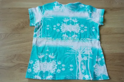 Latest tops designs girls clothing t-shirt with printing allover girl clothing