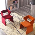 Neues Großhandel Italienisch moderner Stil Heimmöbel Comfy Woll Stoff Freizeit Single Sofa Stuhl Essstuhl