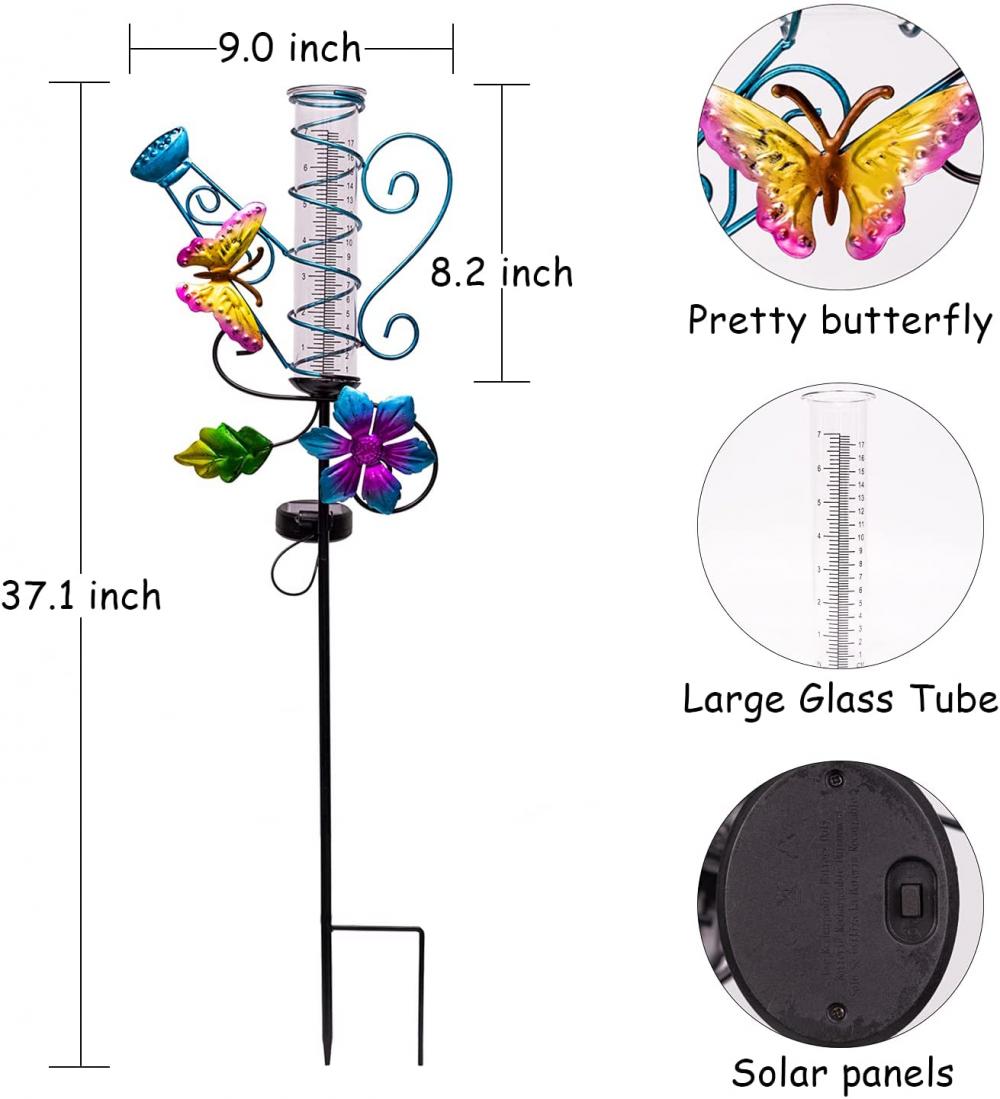 Butterfly Rain Gares com luzes solares