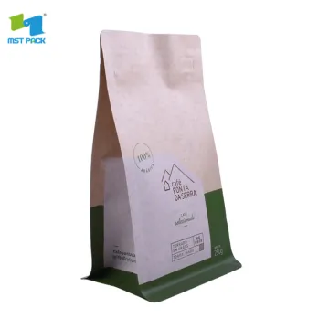 Stand up kraft paper mylat bag custom print with ziplock