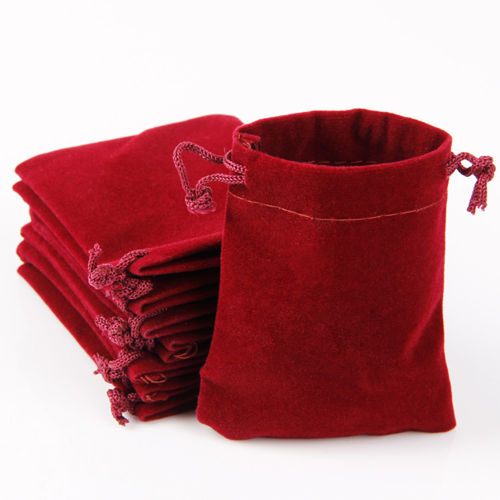 Customized Velvet wine bag with drawstring