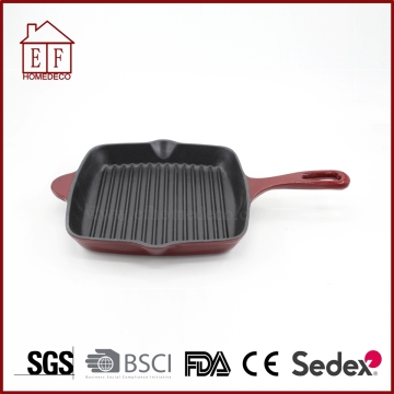 Square Cast Iron Enamel Skillet