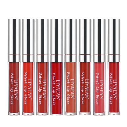 Vegan Matte Liquid Lip Gloss - 8 Colors Lipstick Makeup Lipgloss Velvet Lip Glaze