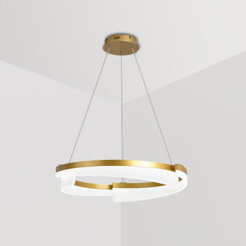 High Quality LED Chandelier Pendant Lamp - Black Gold Ring Lighting
