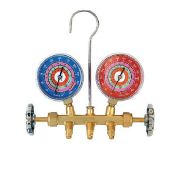 WELL-IN Auto Air Conditioning R134a Refrigeration Brass Manifold Gauge Set