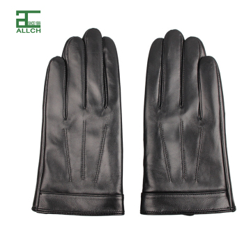 Men's Winter Sheepskin Leather Driving Gloves - Touch Screen Compatible